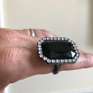Giant onyx statement ring. Size is 6.5. Avon